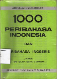 Image of 1000 Peribahasa Indonesia dan Peribahasa Inggris
